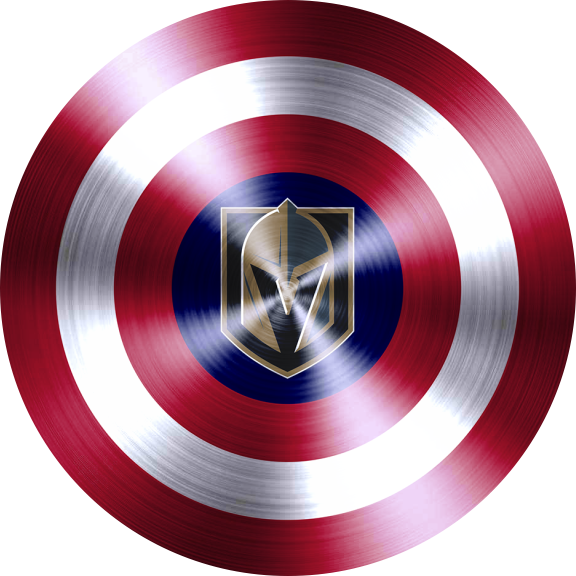 Captain American Shield With Vegas Golden Knights Logo vinyl decal